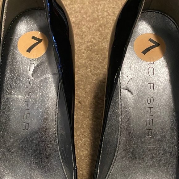 Marc Fisher Black Patent Square-Toe Flats - Picture 4 of 7